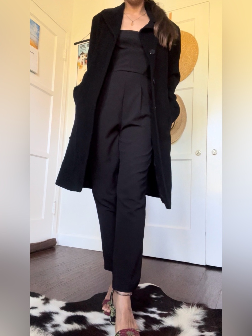 Women’s classic Black peacoat